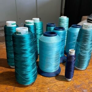 Thread Lot blue sewing serger lot